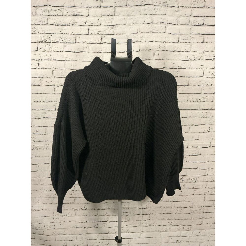 SHEIN Black Chunky Ribbed Turtleneck Sweater – Size XL
